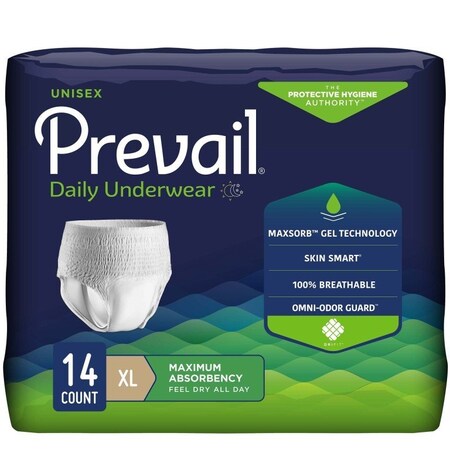 Prevail Maximum Absorbent Underwear, Extra Large, 14PK PVS-514